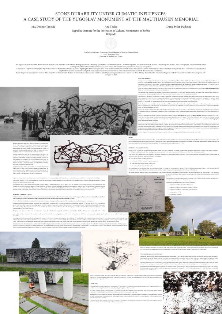 thumbnail of Desimir Tanović, Ana Tkalac and Dunja Svilar Dujković – Stone Durability Under Climatic Influences: A Case Study of the Yugoslav Monument at the Mauthausen Memorial