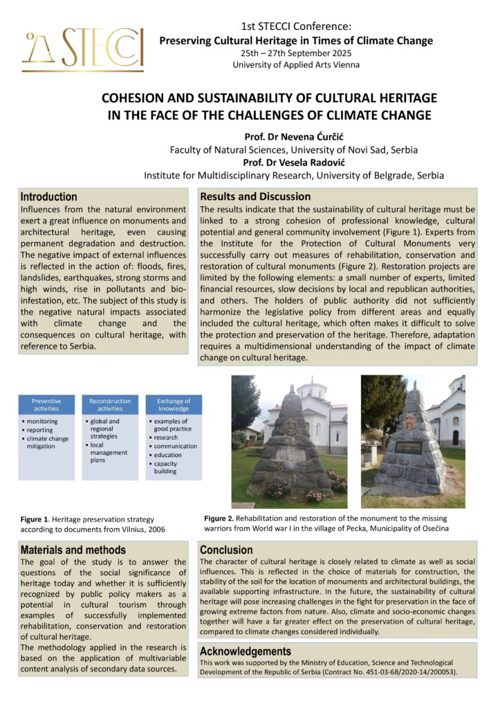 thumbnail of Nevena Ćurčić and Vesela Radović – Cohesion and Sustainability of Cultural Heritage in the Face of the Challenges of Climate Change