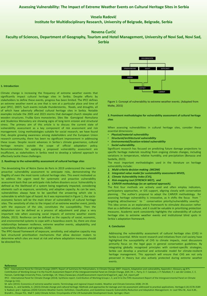 thumbnail of Vesela Radović and Nevena Ćurčić – Assessing Vulnerability: The Impact of Extreme Weather Events on Cultural Heritage Sites in Serbia